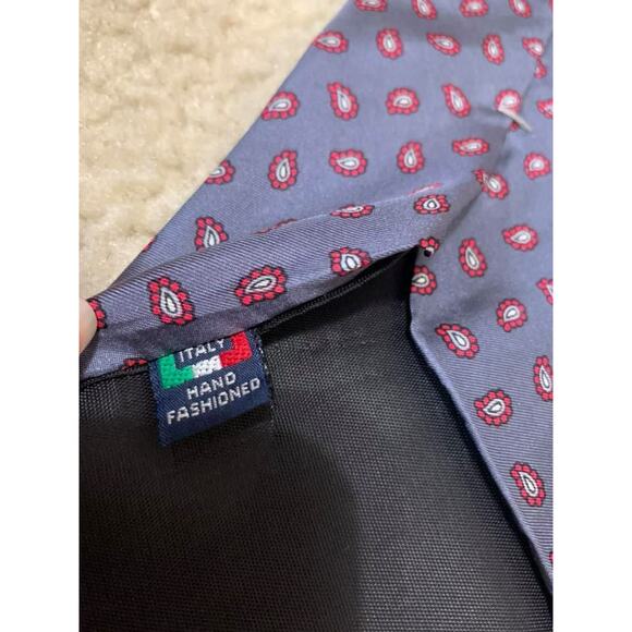Valentino Men’s Blue Red Geometric Tie - Picture 3 of 4